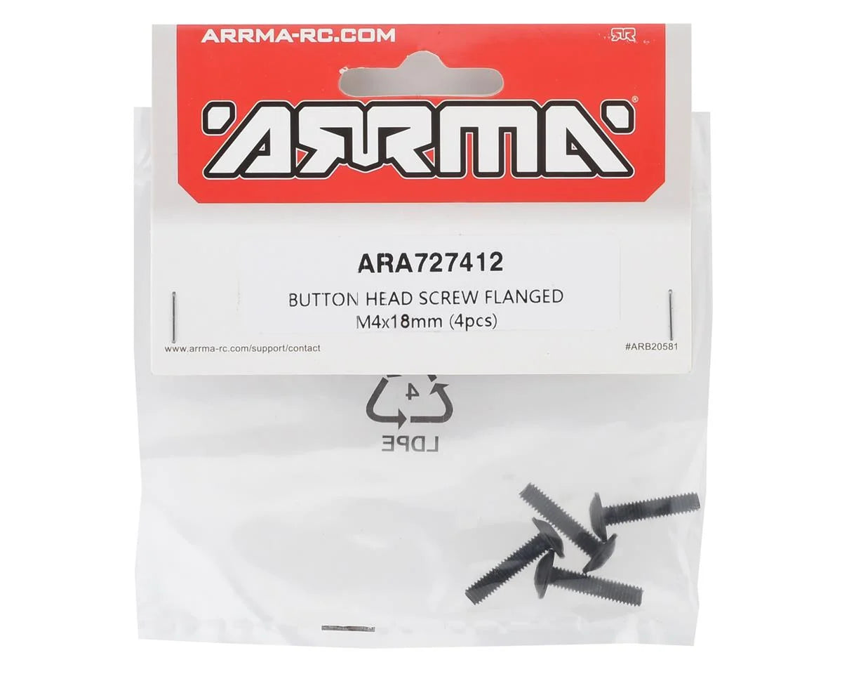Arrma Button Head Screw Flanged M4x18mm (4)