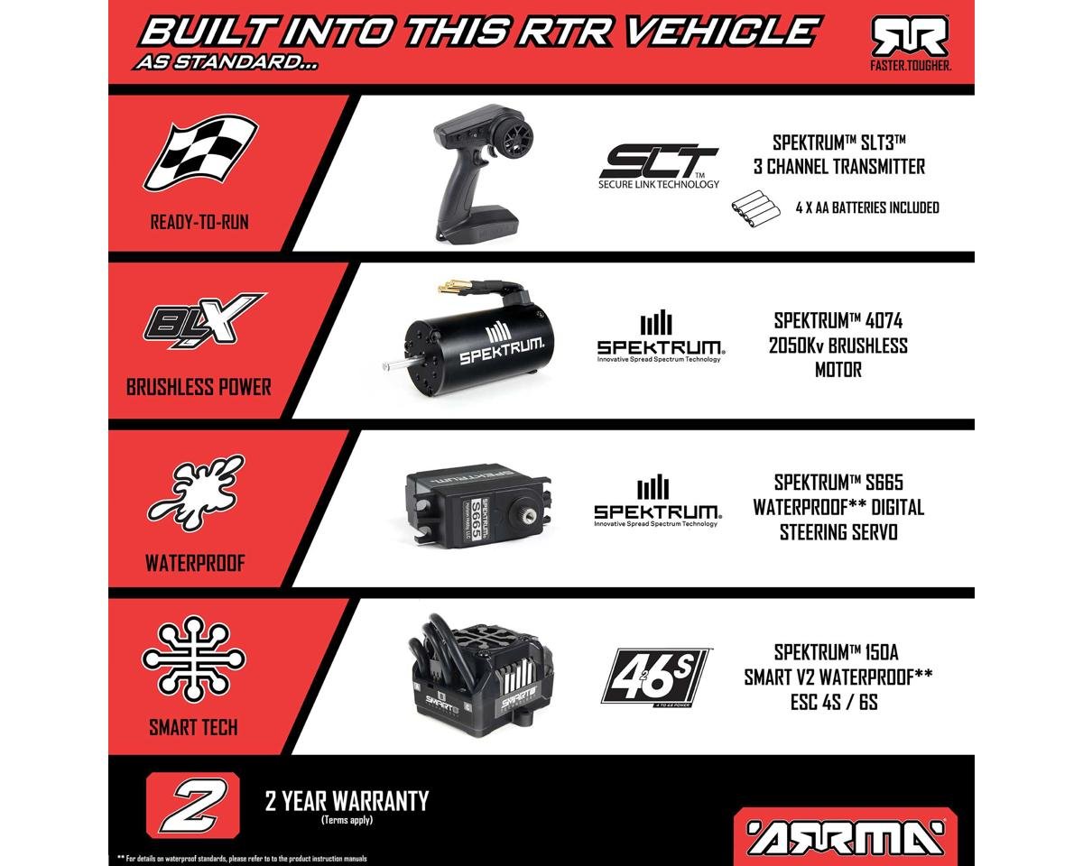 Arrma Kraton 6S BLX RTR 1/8 4WD Brushless Speed Truck (Blue/Red) (V6) w/SLT3 2.4GHz Radio