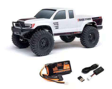 Axial SCX24 Base Camp 1/24 4WD RTR Scale Mini Crawler (White) w/2.4GHz Radio, Battery & Charger