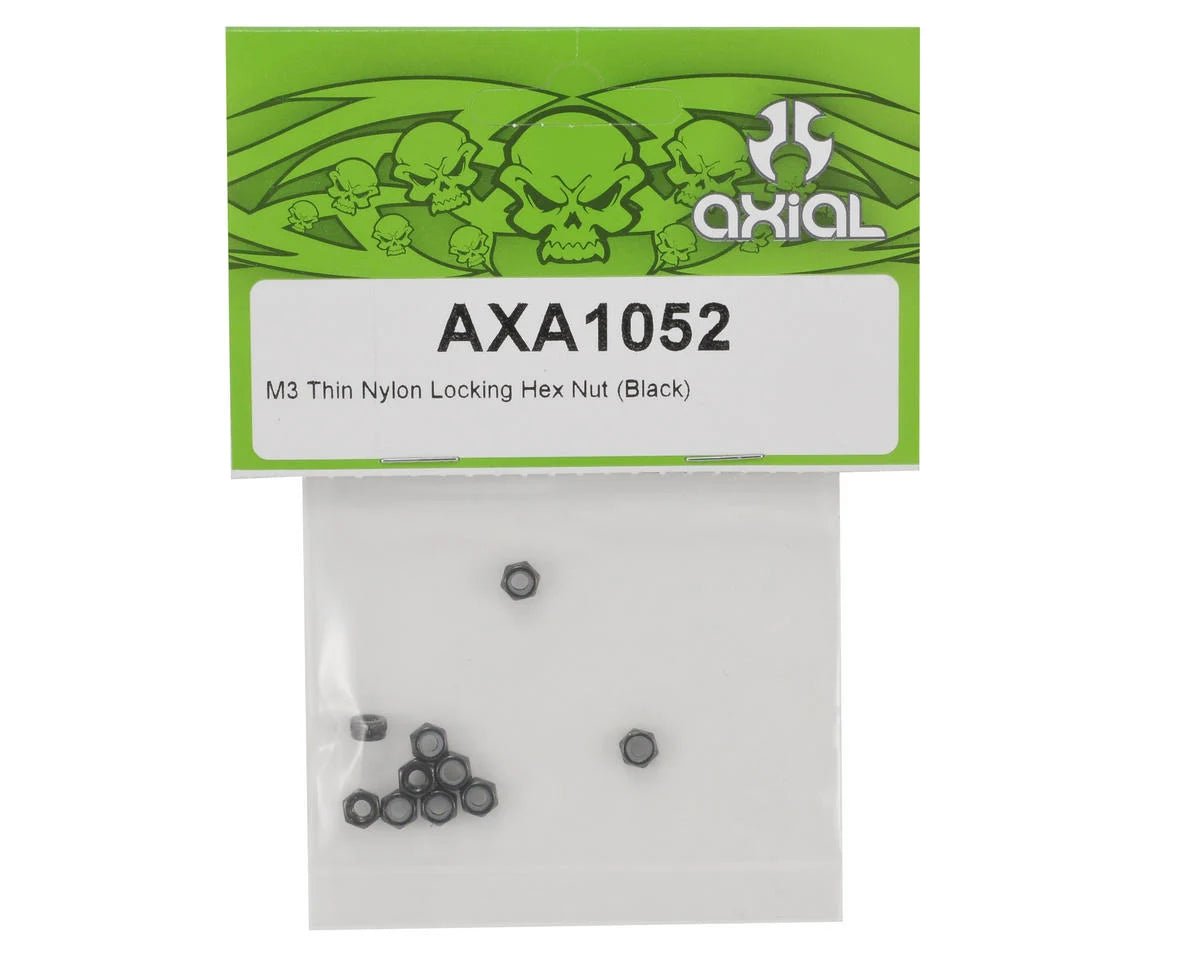 Axial 3mm Thin Nylon Locking Hex Nut Set (Black) (10)