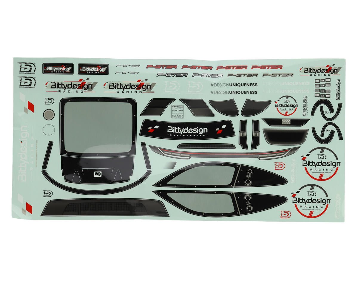 Bittydesign P-GT3R Pre-Cut 1/7 Supercar Body (Clear)