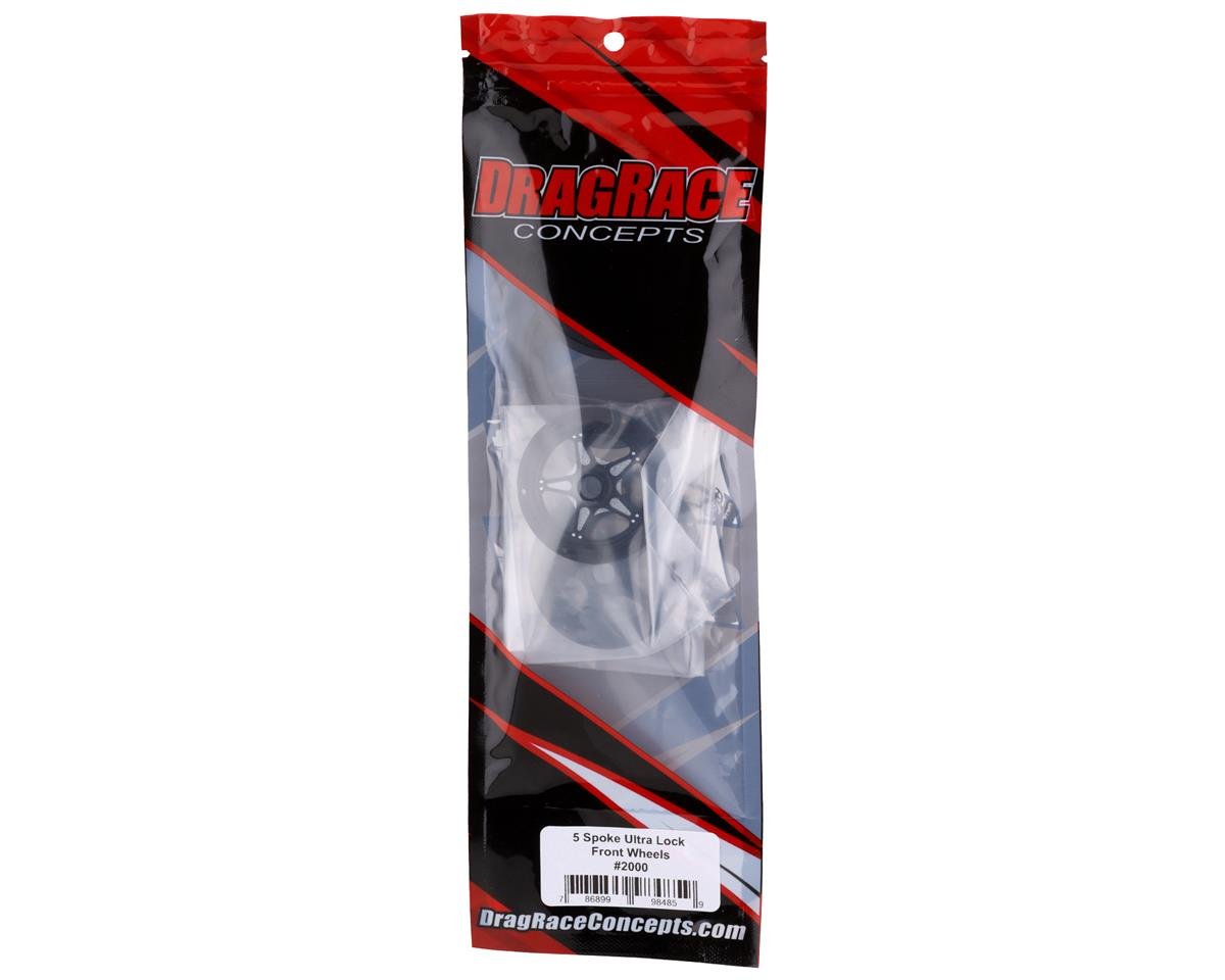 DragRace Concepts 5 Spoke Ultra Lock Front Wheels (Black) (2)