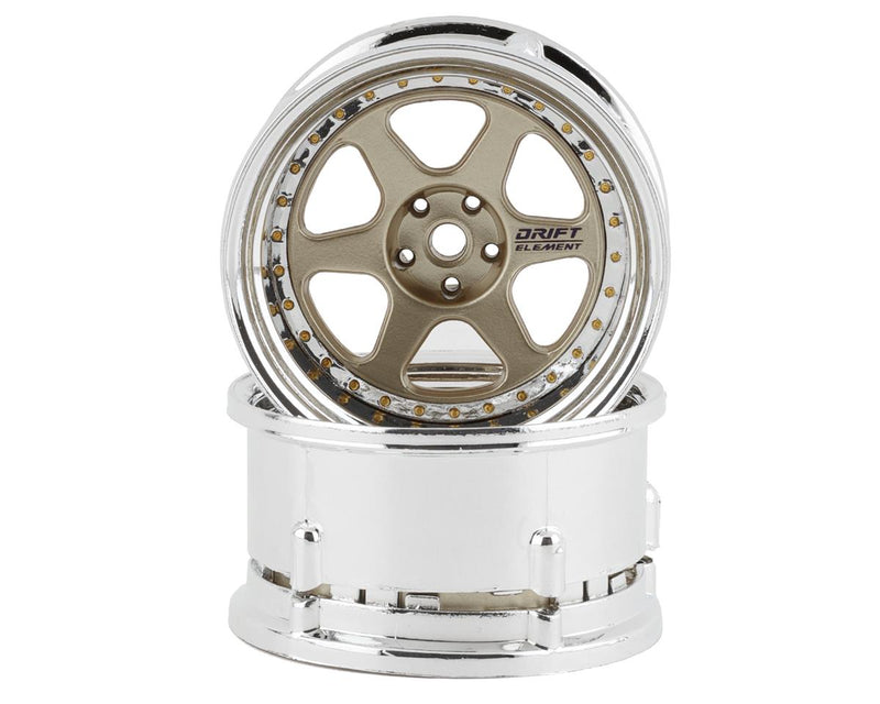 DS Racing Drift Element 6 Spoke Drift Wheels (2) (Adjustable Offset) w/12mm Hex