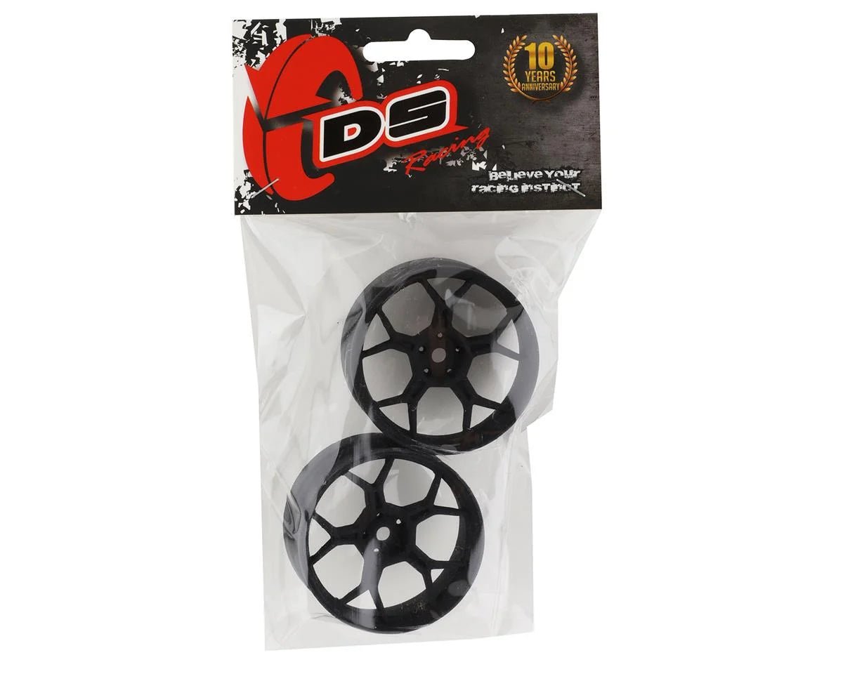 DS Racing Feathery Split Spoke Drift Wheels (Matte Black) (2) (6mm Offset) w/12mm Hex