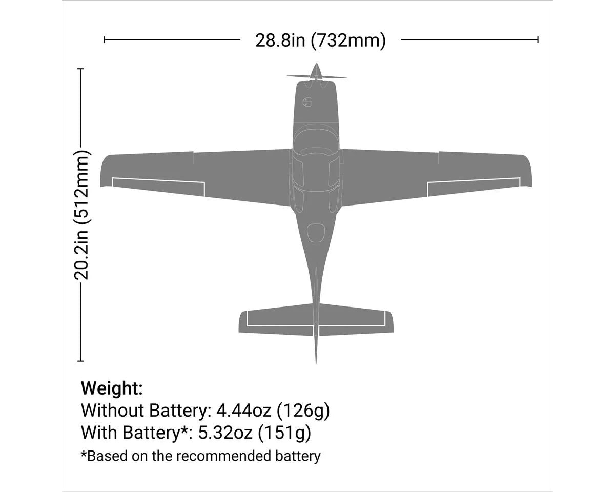 E-flite UMX Cirrus SR22T Bind-N-Fly Basic Electric Airplane (732mm) w/AS3X & SAFE Select