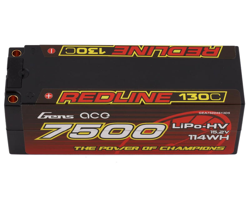Gens Ace 7500mAh 130C 15.2V HV Lipo Battery 4S HardCase For 1/8 Racing Car Buggy