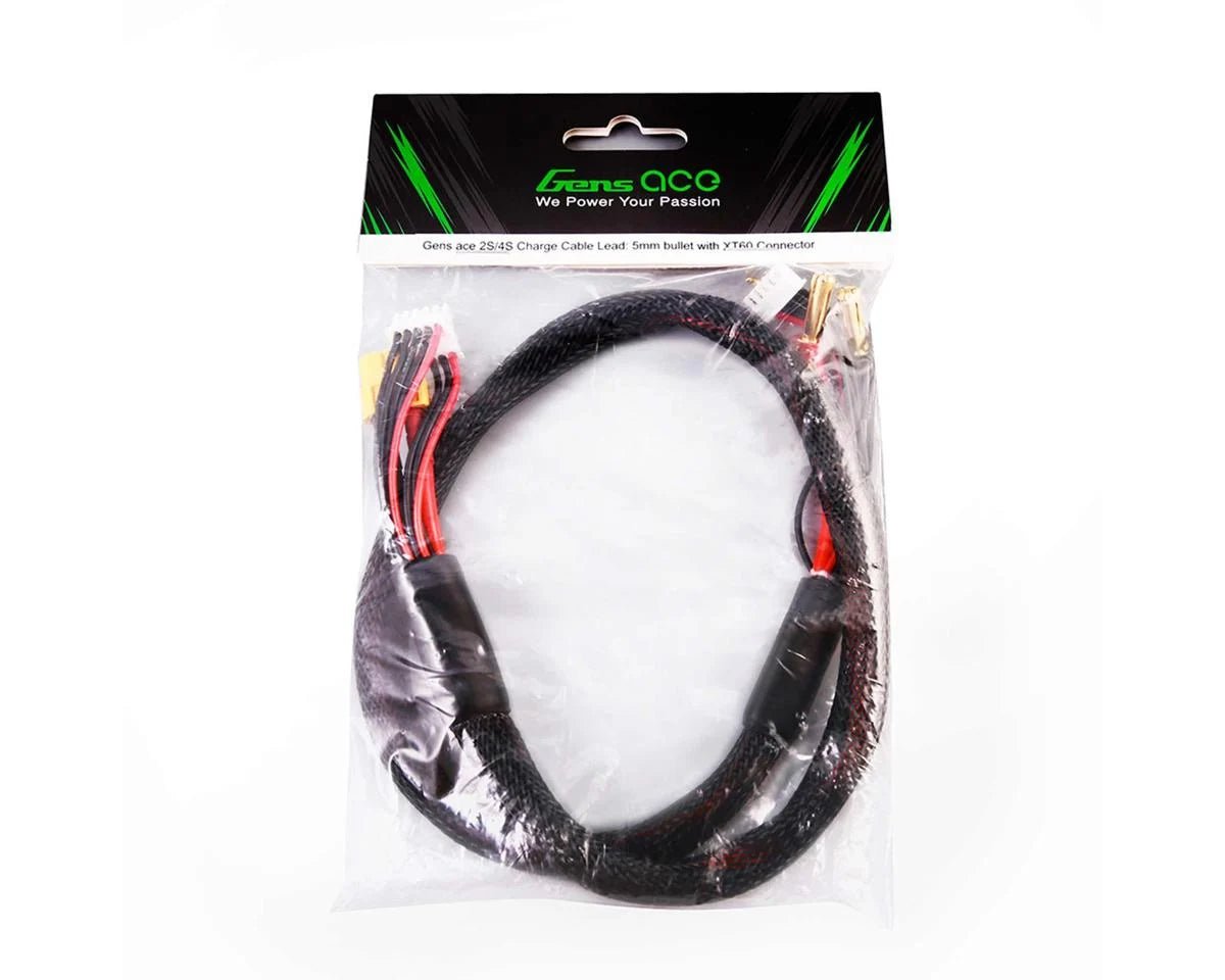 Gens Ace 2S/4S Charge Cable (5mm Battery/XT60 Charger) (Gens Ace Batteries)