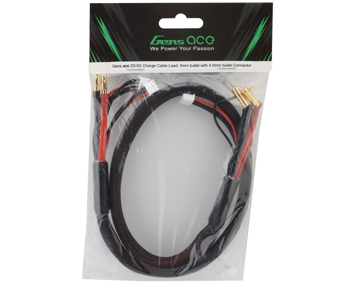 Gens Ace 2S/4S Charge Cable (5mm Battery/4.0mm Charger)