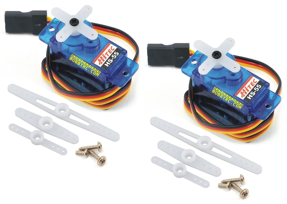 Hitec (2 PK)HS - 55 Sub - Micro Servo HRC31055S Great for 1/18 Car Trucks - BOBBYRC