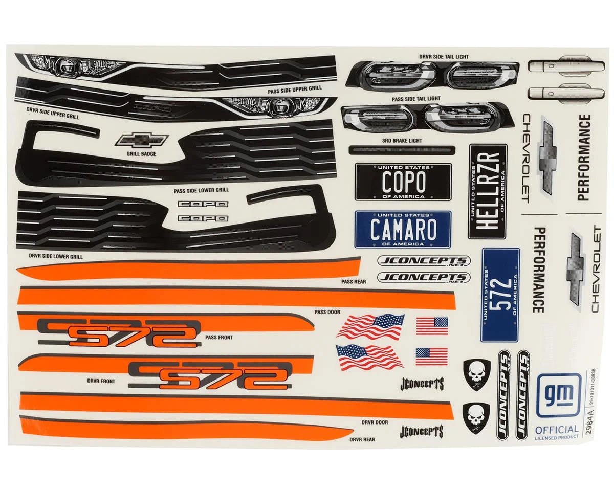 JConcepts 2022 Chevrolet Copo Camaro Street Eliminator Drag Racing Body (Clear)