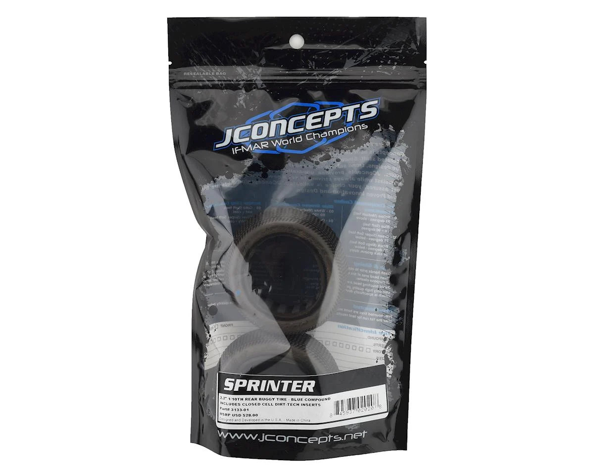 JConcepts Sprinter 2.2" Rear Buggy Dirt Oval Tires (2) (Blue)