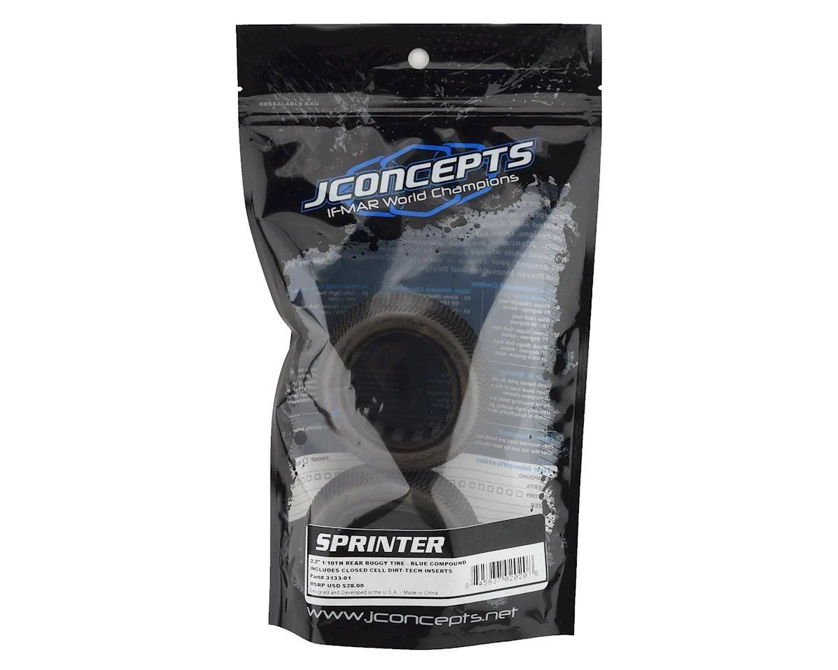 JConcepts Sprinter 2.2" Rear Buggy Dirt Oval Tires (2) (Blue)