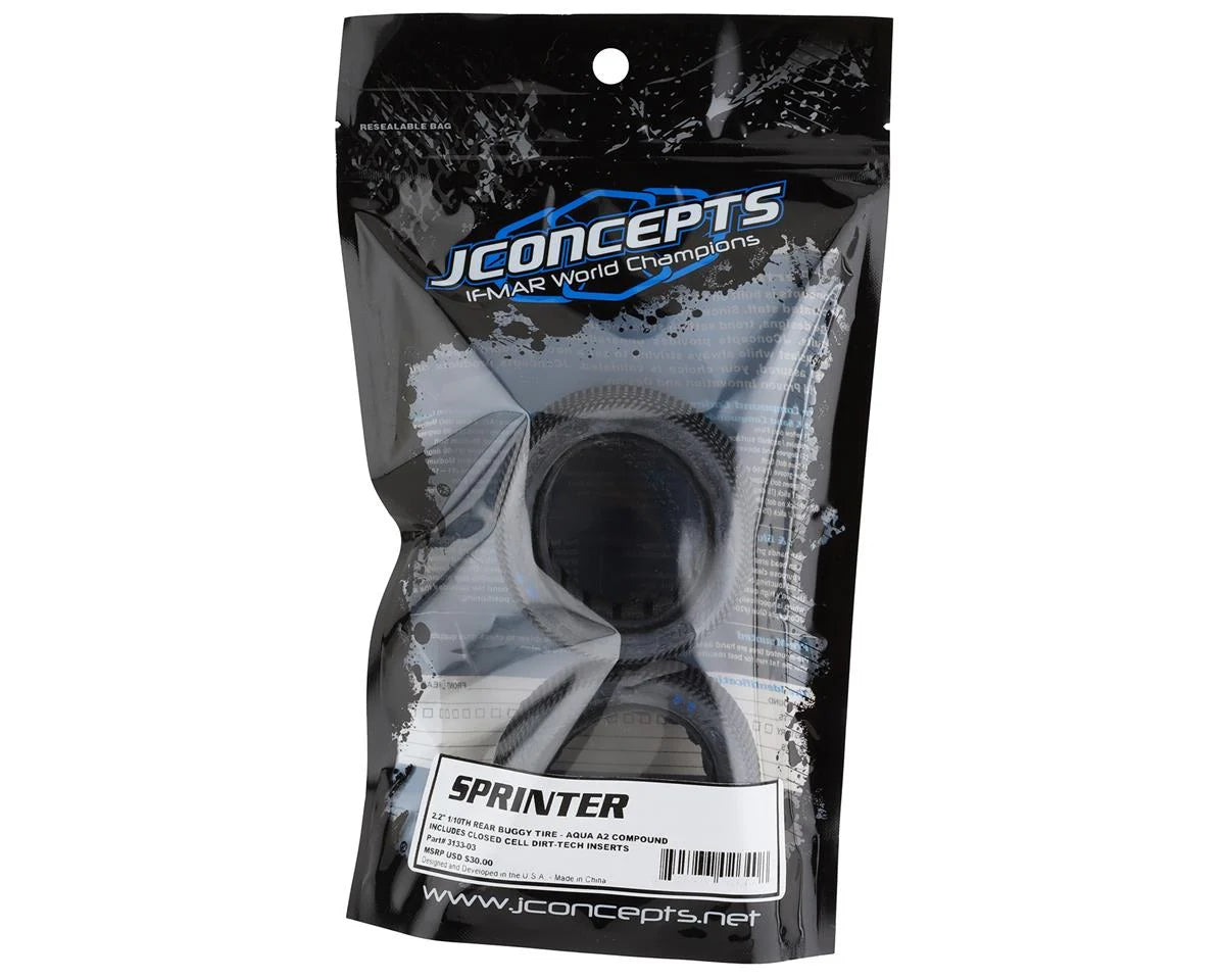 JConcepts Sprinter 2.2" Rear Buggy Dirt Oval Tires (2) (Aqua A2)