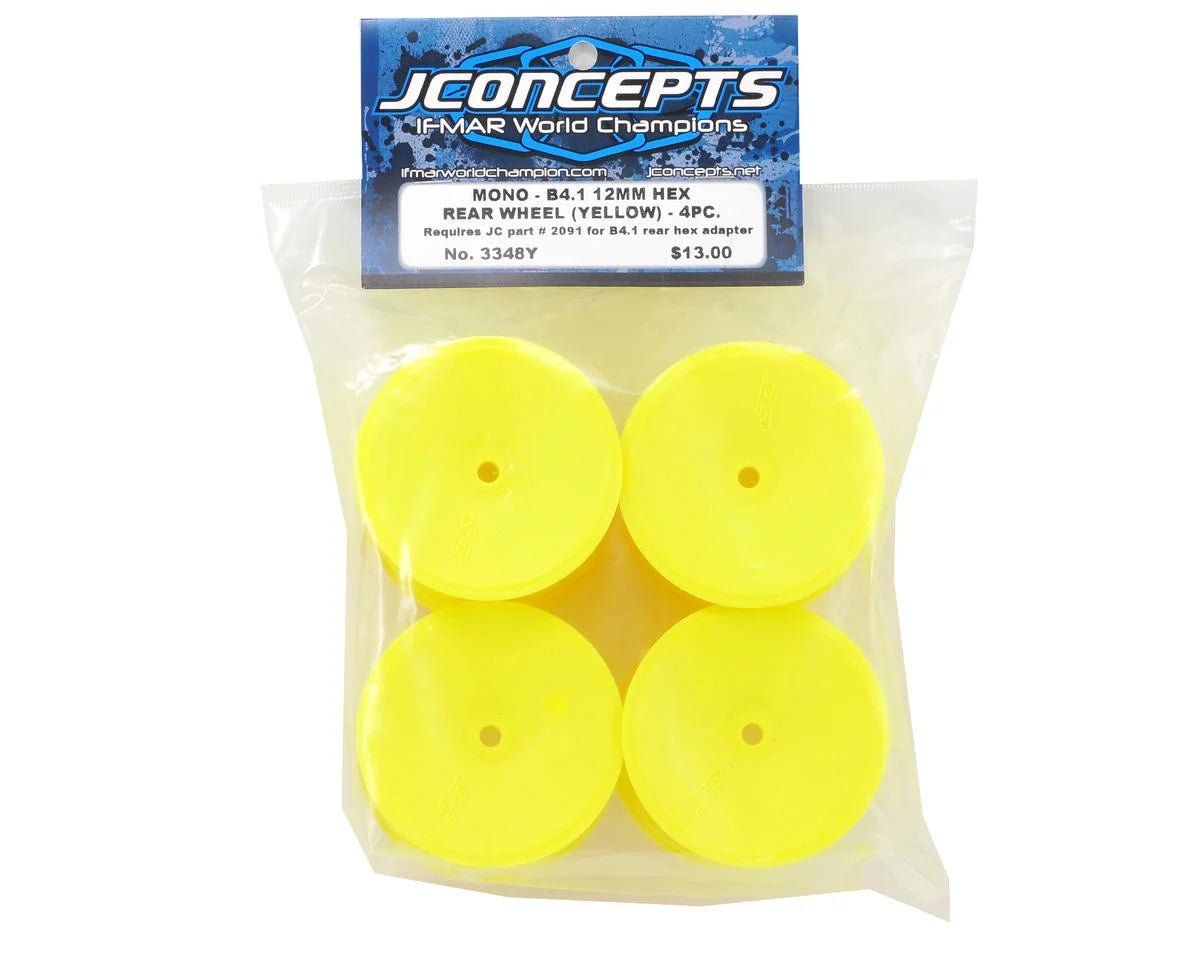 JConcepts 12mm Hex Mono 2.2 Rear Wheels (Yellow) (4) (B7/B6/B74/RB6)