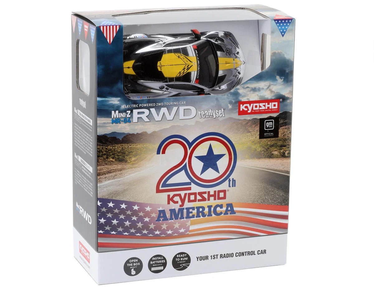 Kyosho MR-04 Mini-Z RWD ReadySet w/Chevrolet® Corvette® C8.R Body (Chrome/Yellow) w/KT-531P 2.4GHz Radio