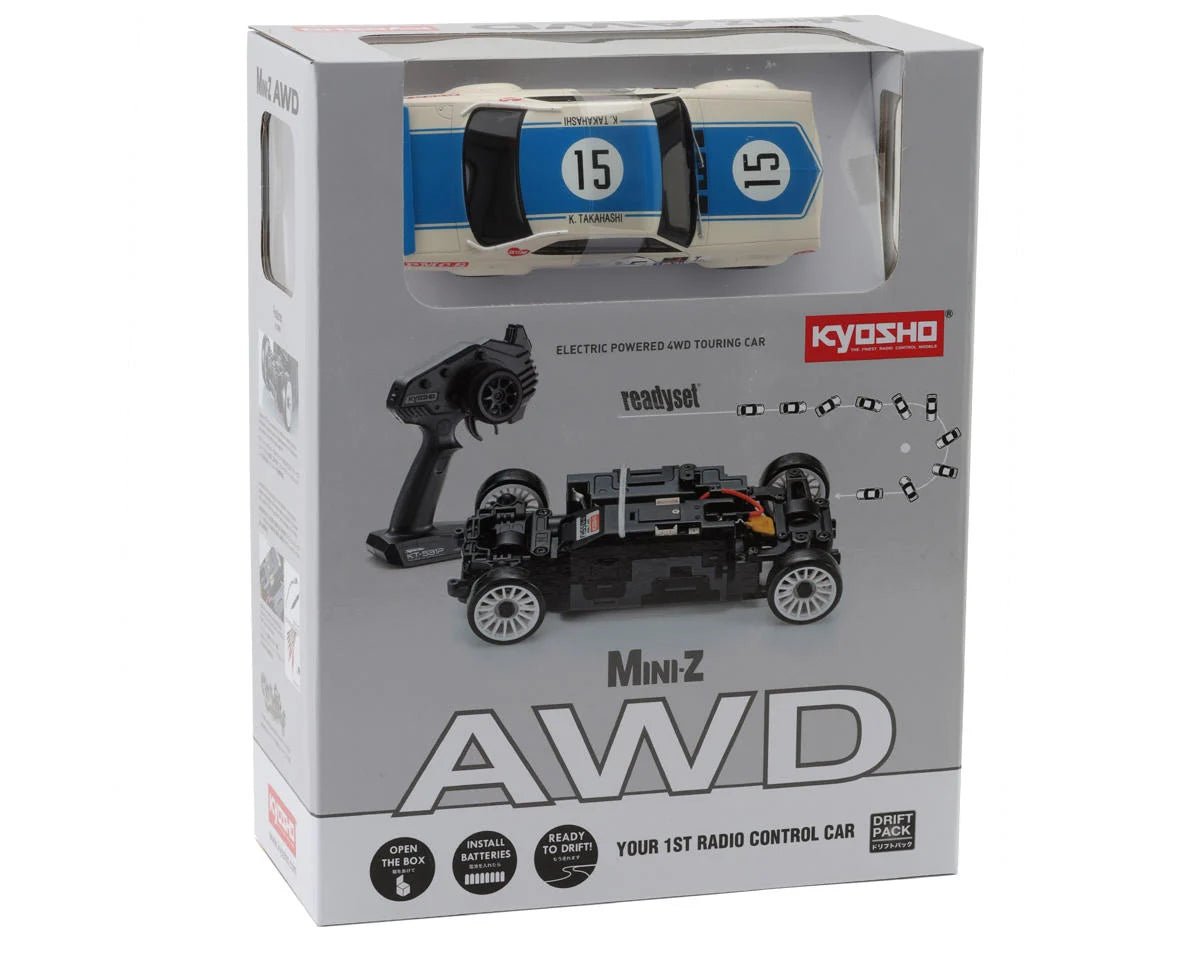 Kyosho MA-020 AWD Mini-Z ReadySet w/Nissan Skyline 2000GT-R Body (Blue) w/KT-531P 2.4GHz Radio