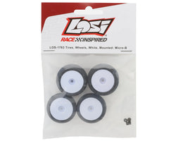 Losi Micro-B Pre-Mounted Tires (White) (4)