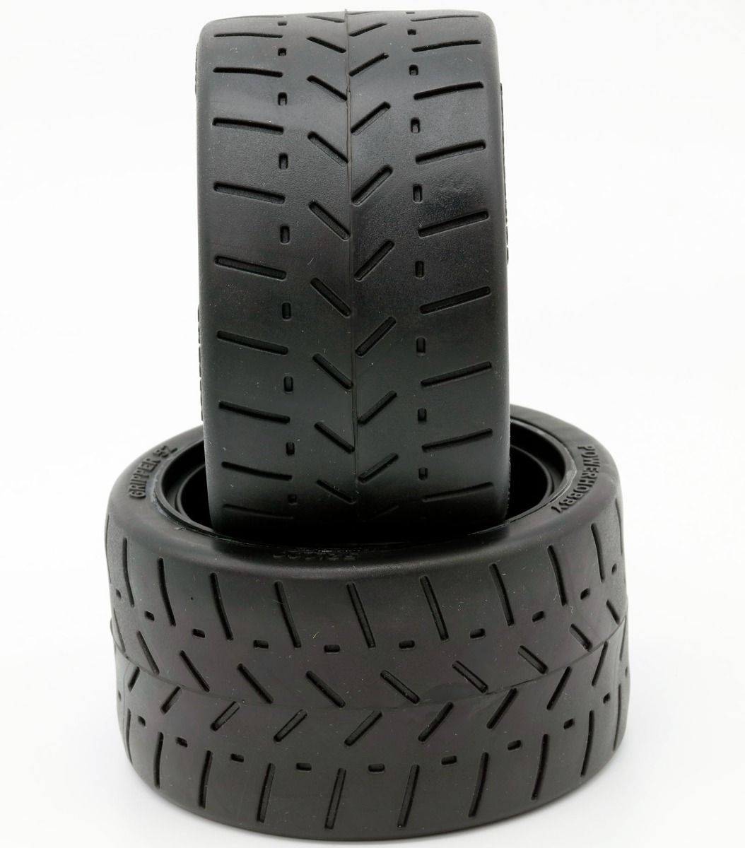 Powerhobby 1/8 Gripper 54/100 Belted Mounted Tires 17mm Black Wheels