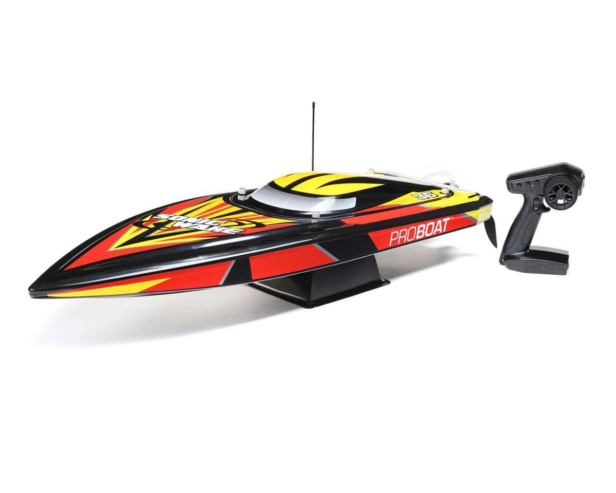 Pro Boat Sonicwake 36" Self-Righting RTR Deep-V Brushless Boat (Black) w/Spektrum SLT3 2.4GHz Radio