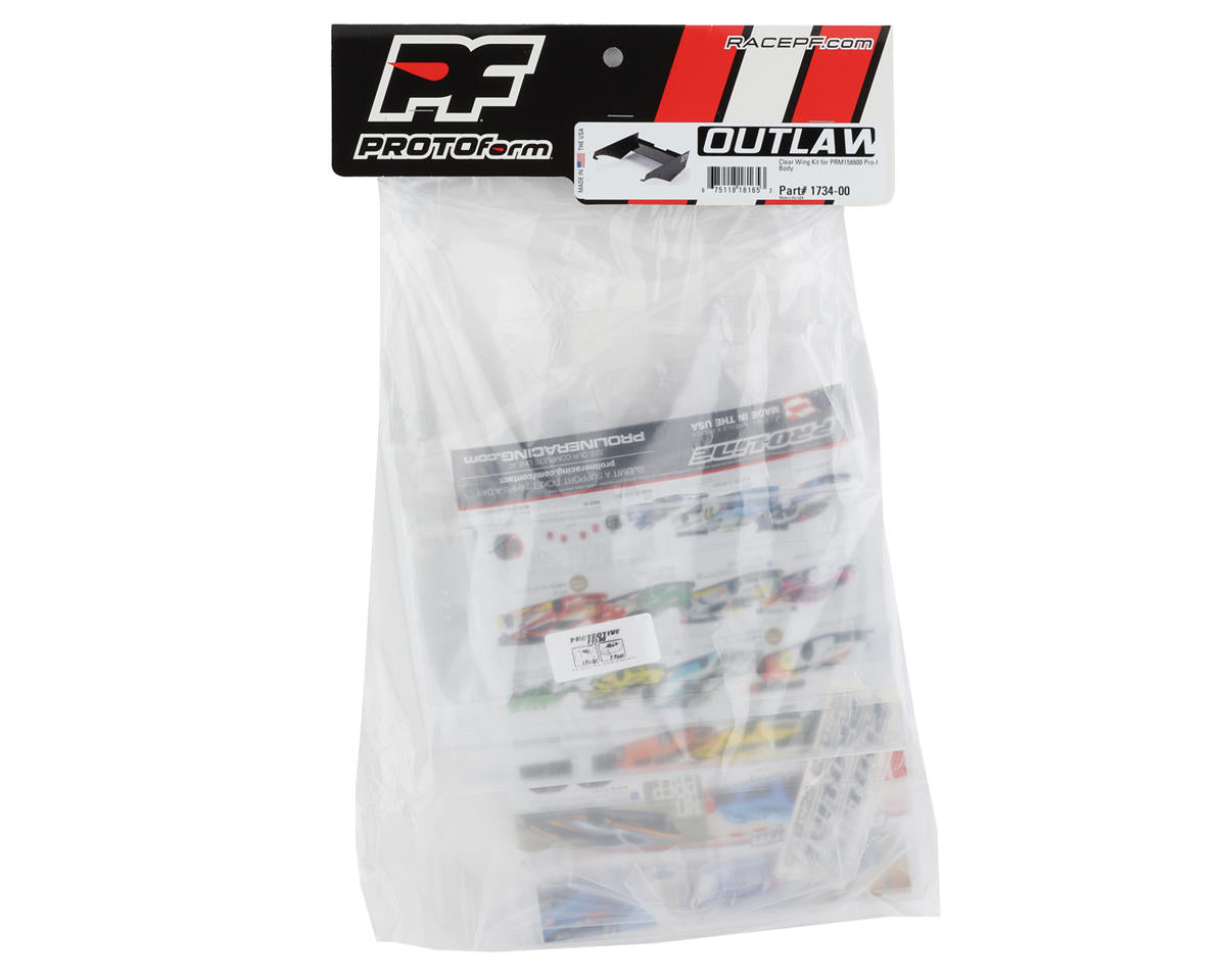 Protoform 1963 Chevrolet Corvette Pro-Mod 1/10 Outlaw Drag Racing Wing (Clear) (Use w/PRM1588-00)