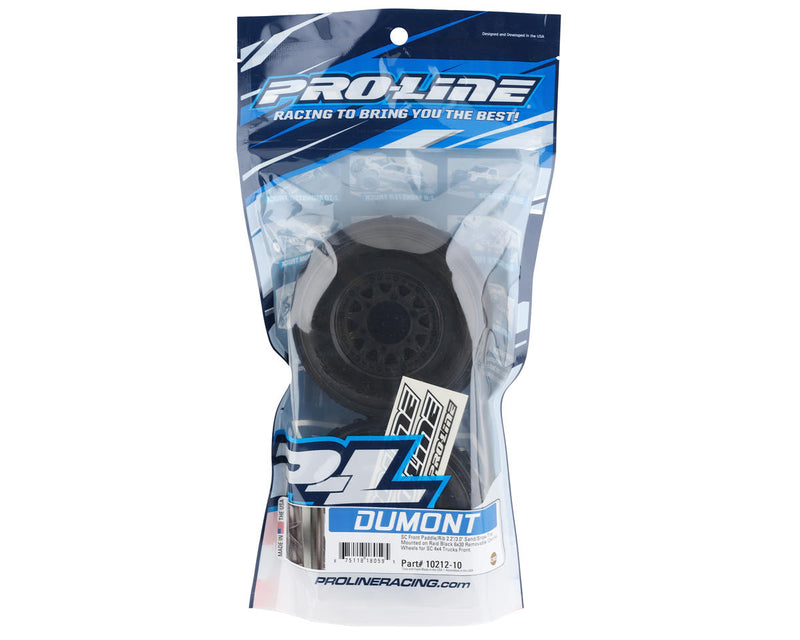 Pro-Line Dumont Paddle/Rib 2.2/3.0 Pre-Mounted Front Tires w/Raid Wheels (CR3) (Black) (2) w/12mm Removable Hex