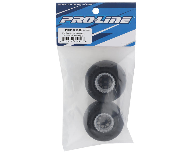 Pro-Line 10218-10 1/16 Reaction Rear Tires MTD 8mm w/ Wheels (2) Losi Mini Drag