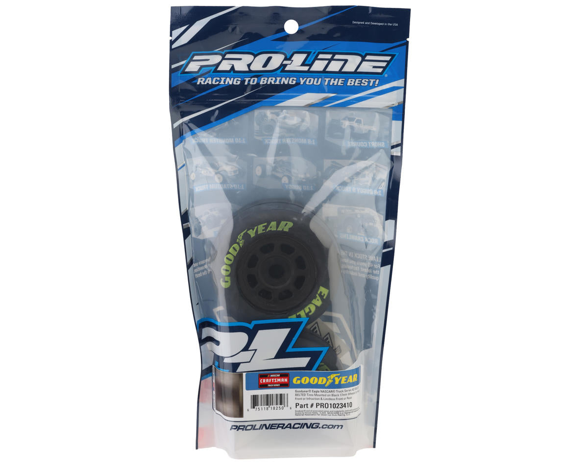 Pro-Line 1/7 Goodyear NASCAR Truck F/R Belted MTD 17mm Black: Infraction 6S