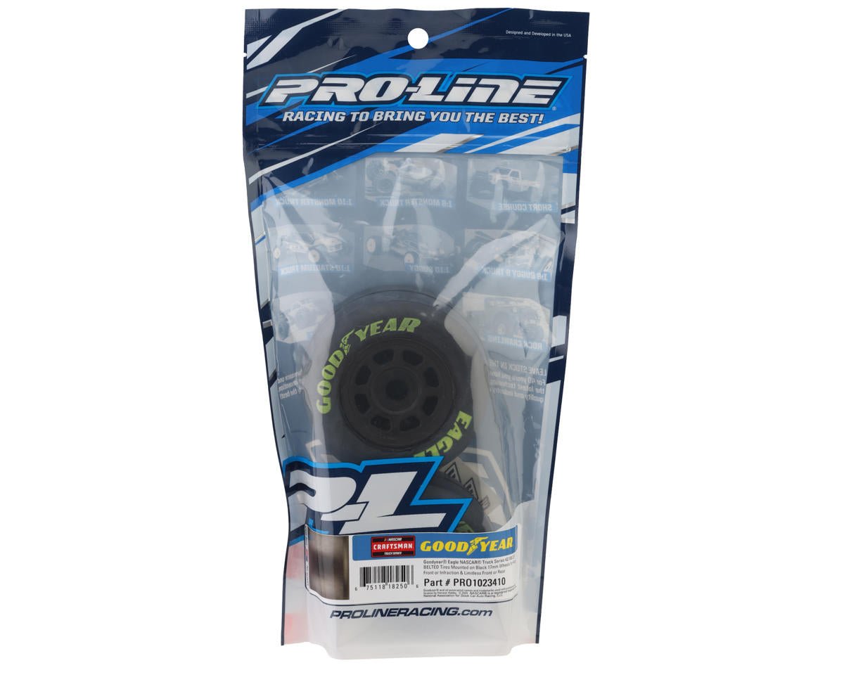 Pro-Line 1/7 Goodyear NASCAR Truck F/R Belted MTD 17mm Black: Infraction 6S