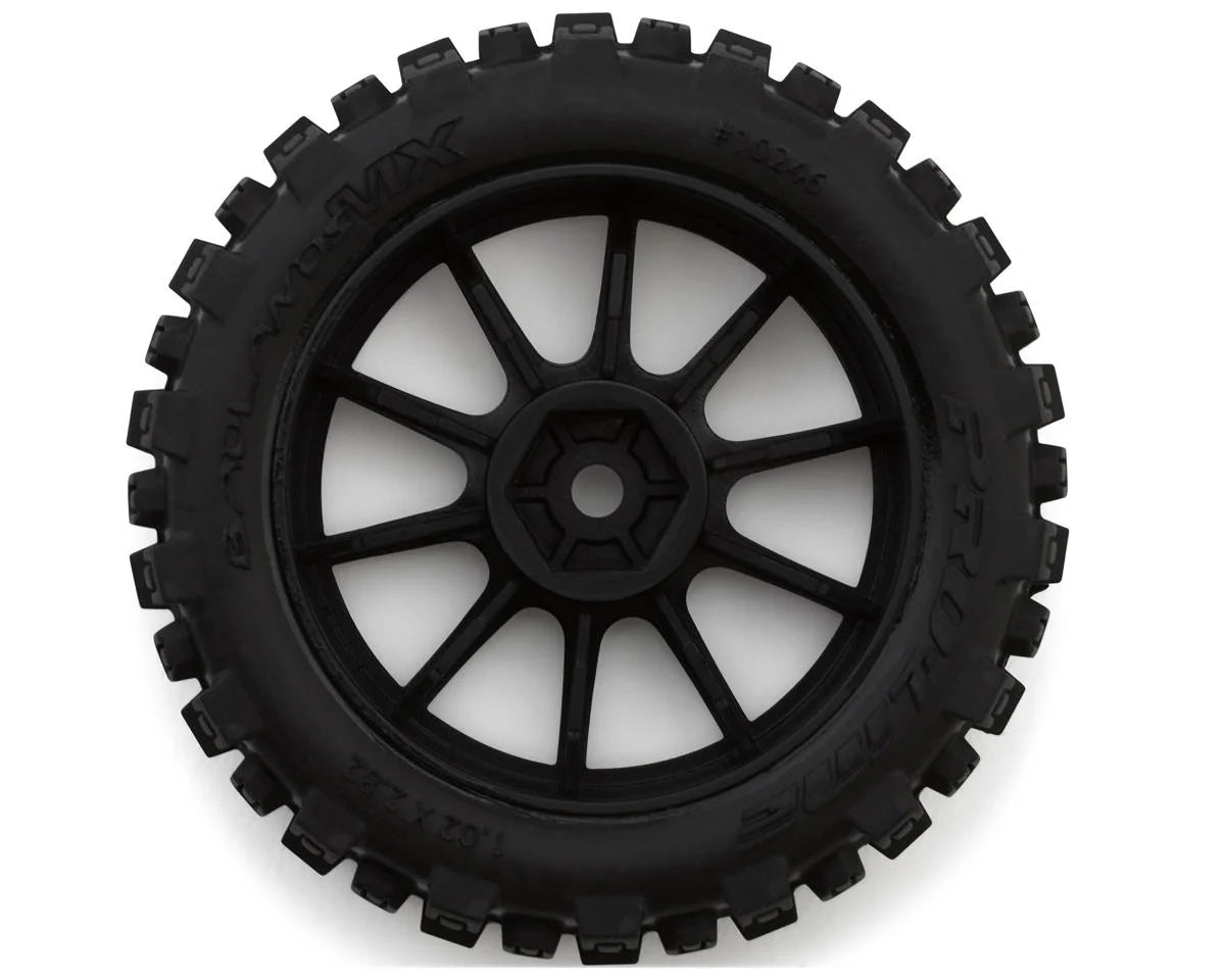 Pro-Line Badlands MX 1.9" Pre-Mounted Buggy Tire w/Mach-10 Wheel (Black) (4) (Medium) (Typhon Grom)