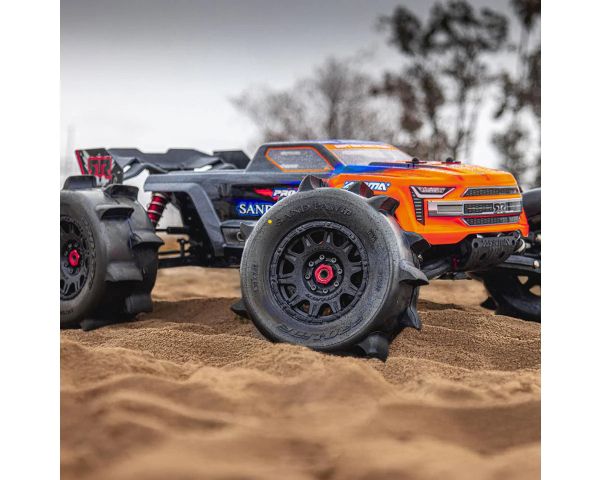 Pro-Line Sand Paw HP Belted 3.8" Pre-Mounted Truck Tires (2) (Black) (M2) w/Raid Wheels & 17mm Hex