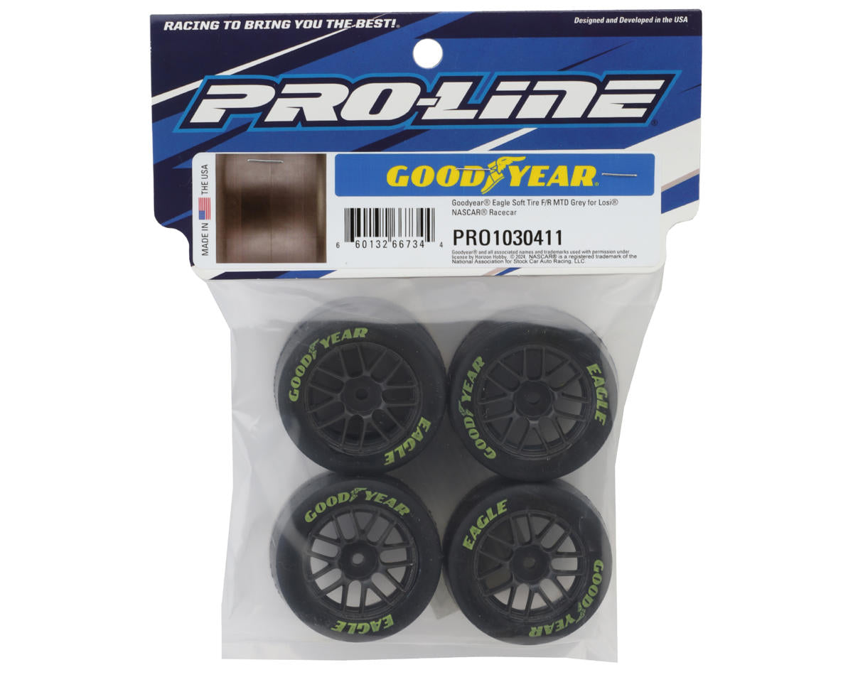 Pro-Line Losi® NASCAR® 1/12 Goodyear® Eagle Pre-Mounted Tires (4) (Soft) w/8mm Hex