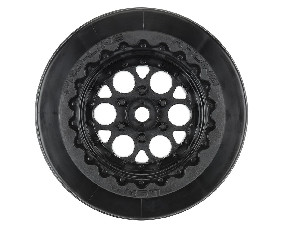 Pro-Line Showtime+ Wide Drag Spec Rear Drag Racing Wheels (2) w/12mm Hex (Black)