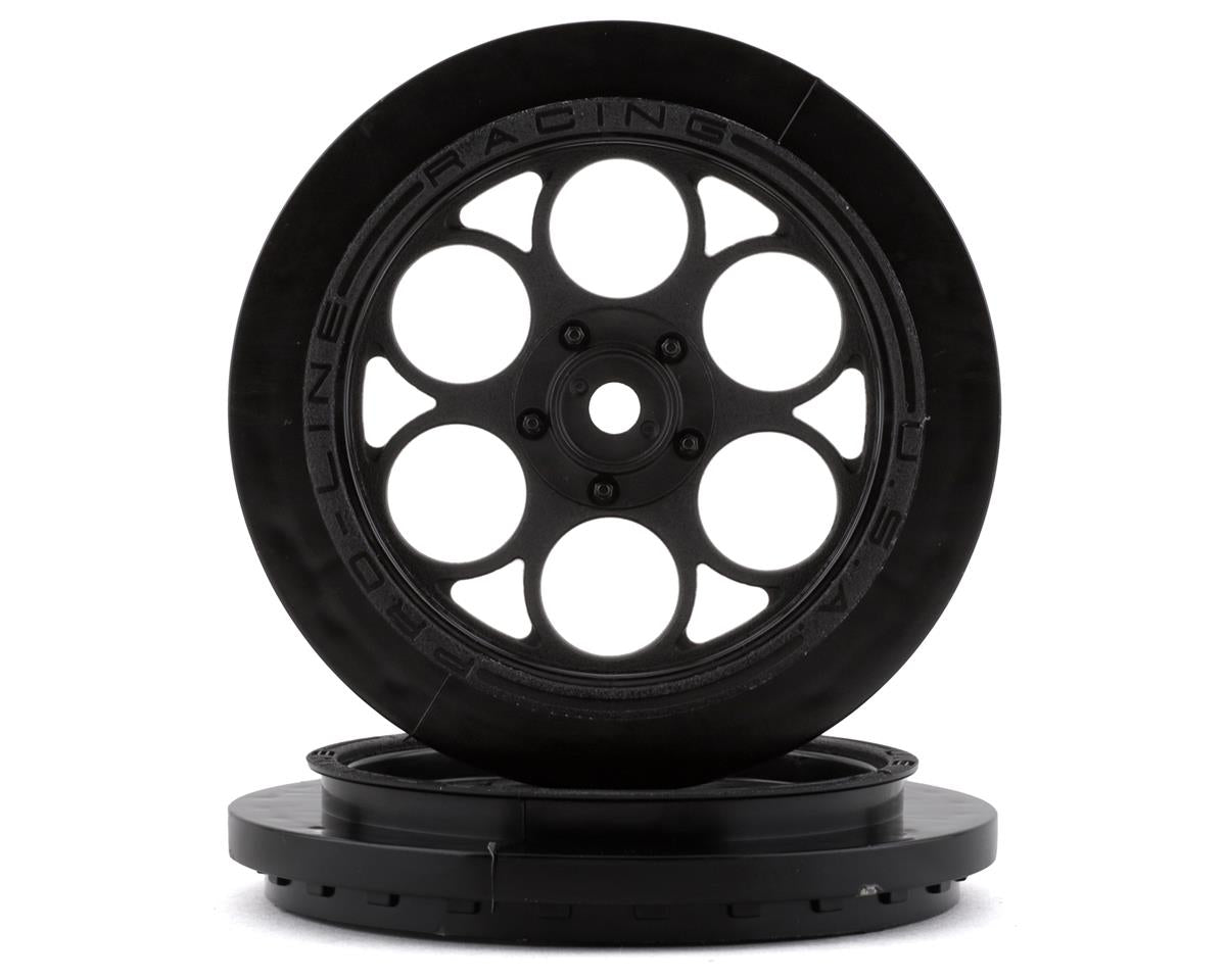 Pro-Line Showtime Front Drag Racing Wheels w/12mm Hex (Black) (2)
