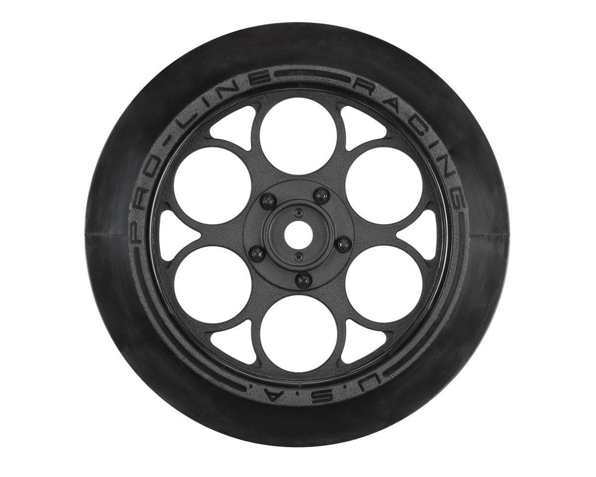 Pro-Line Showtime Front Drag Racing Wheels w/12mm Hex (Black) (2)