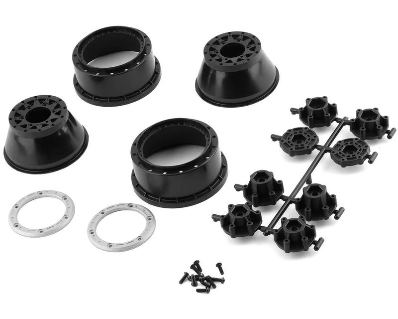 Pro-Line Raid Bead-Loc 2.2/3.0" Short Course Wheels (Silver/Black) (2) w/12mm & 14mm Removable Hex
