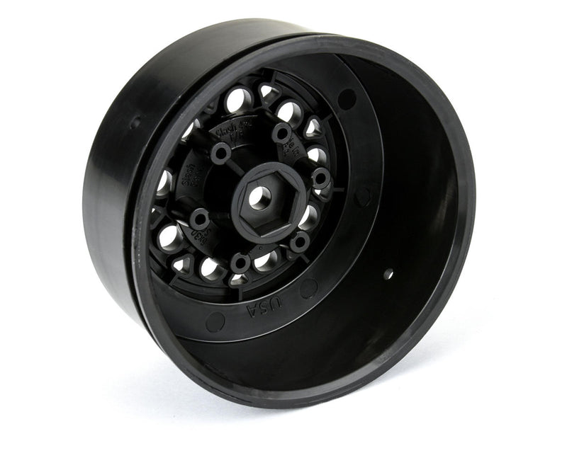 Pro-Line Showtime 2.2/3.0" Short Course Dirt Oval Wheels (Black) (2) w/12mm & 14mm Removable Hex