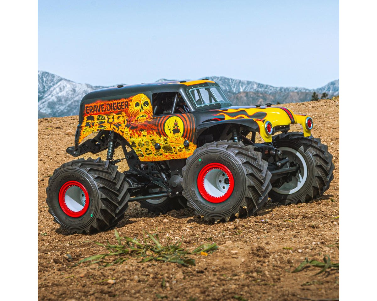 Pro-Line LMT 1/10 Grave Digger Fire Pre-Painted Body (Red)