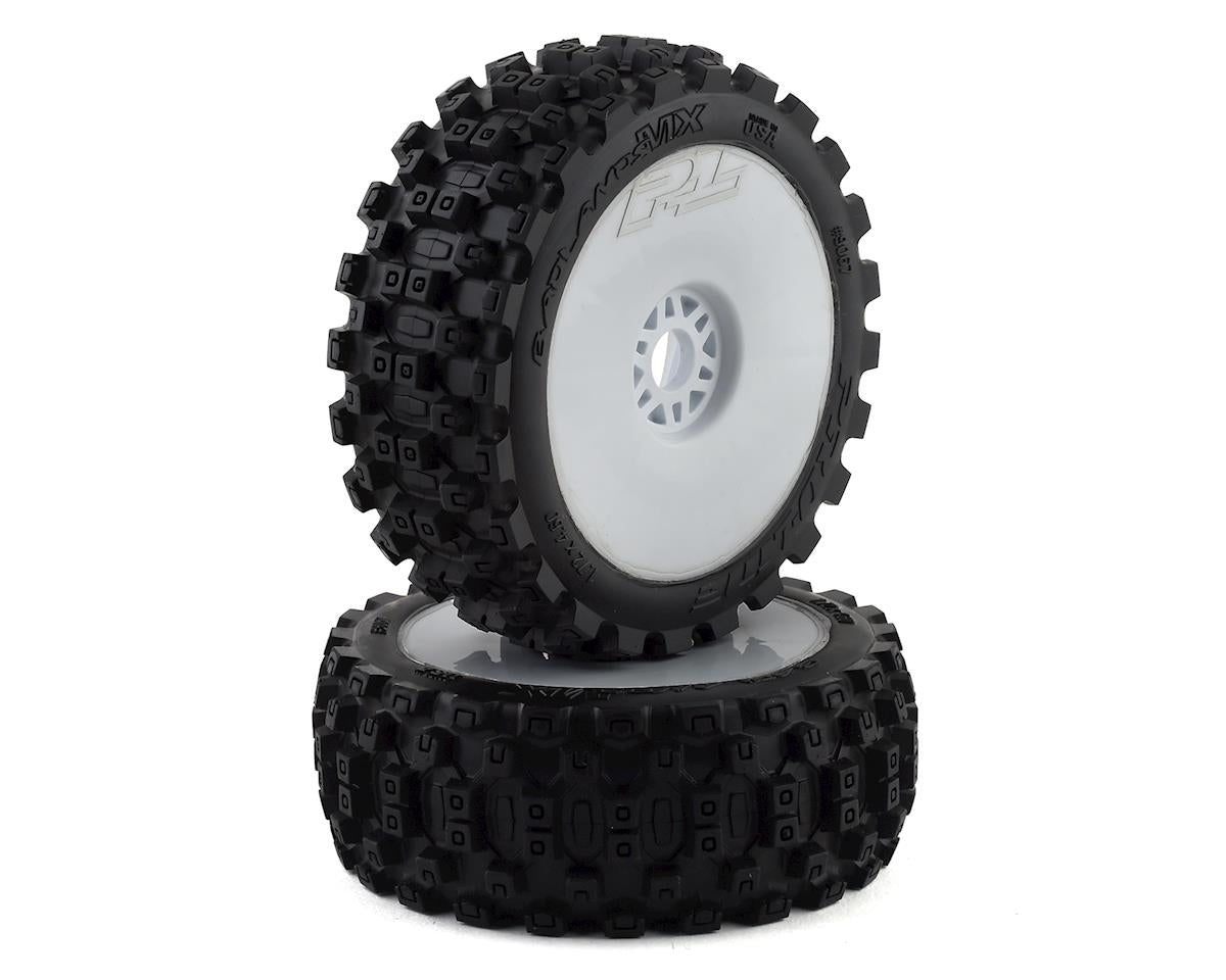 Pro-Line Badlands MX Pre-Mounted Tires (M2) w/Velocity V2 Wheel For 1/8 Buggy
