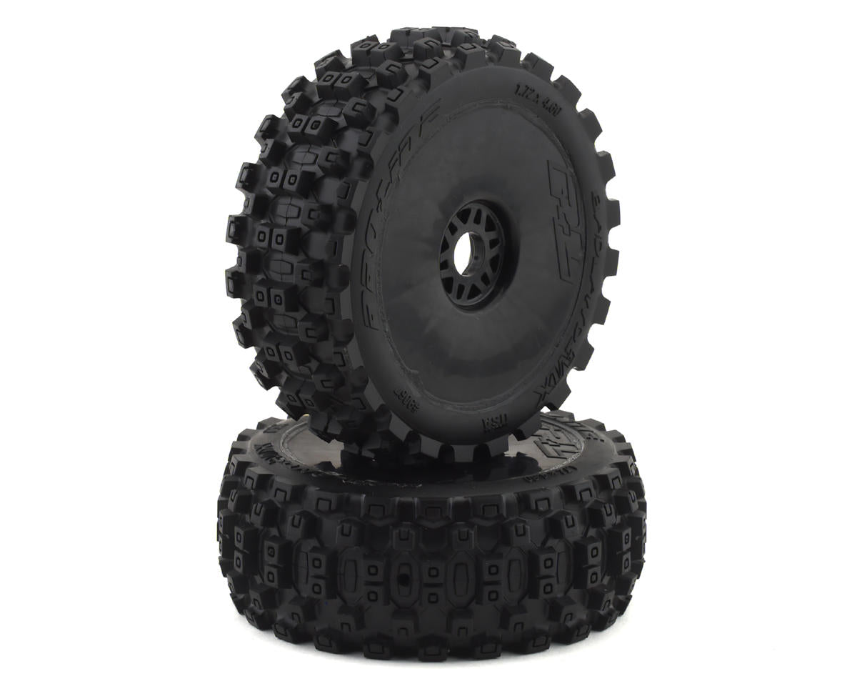 Pro-Line Badlands MX Pre-Mounted Tires (M2) w/Velocity V2 Wheel For 1/8 Buggy