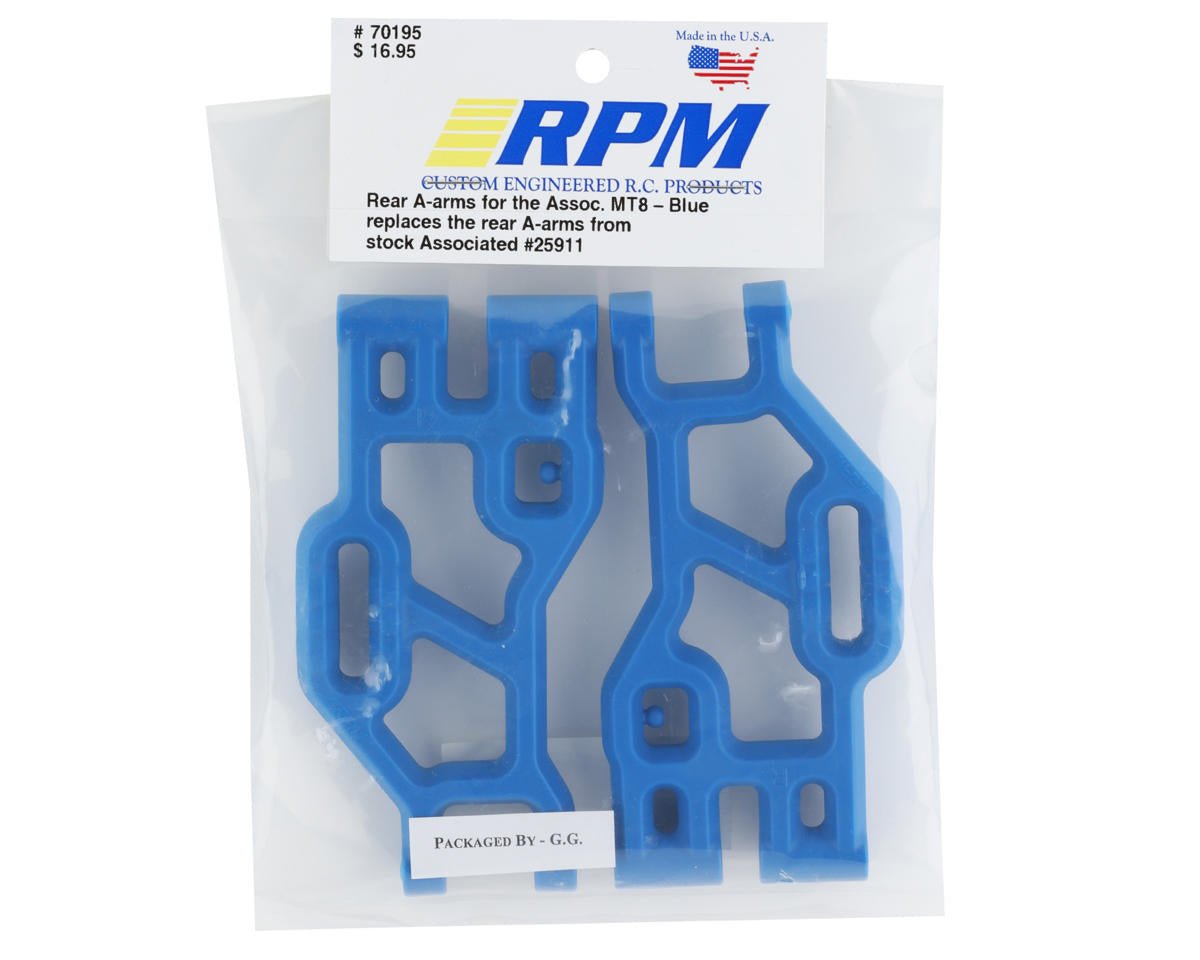RPM 70195 Rear A-Arms (Blue )Associated MT8