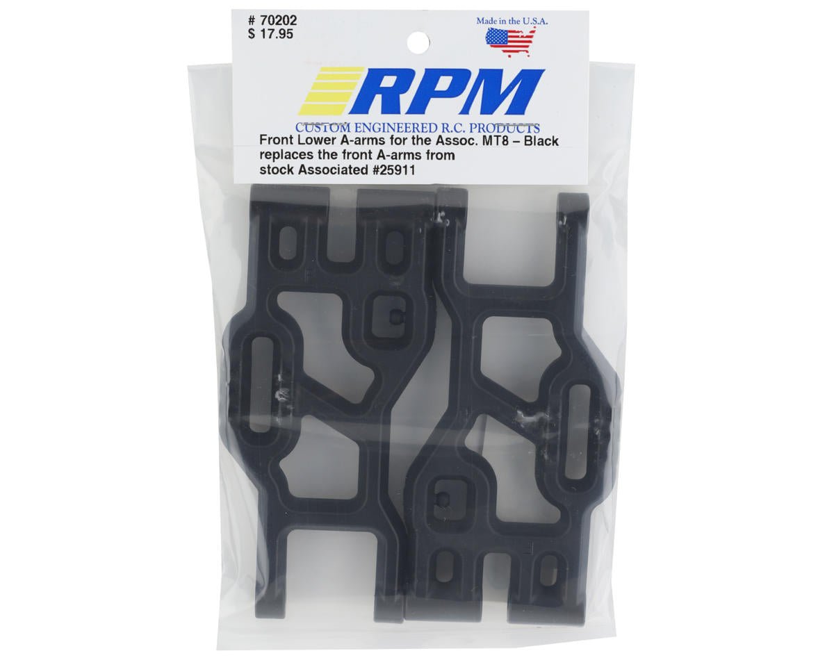 RPM 70202 Front Lower A-Arms (Black) Associated MT8