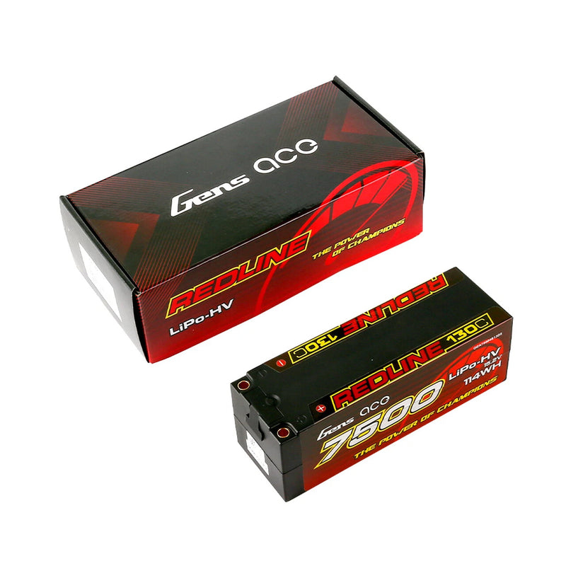 Gens Ace 7500mAh 130C 15.2V HV Lipo Battery 4S HardCase For 1/8 Racing Car Buggy