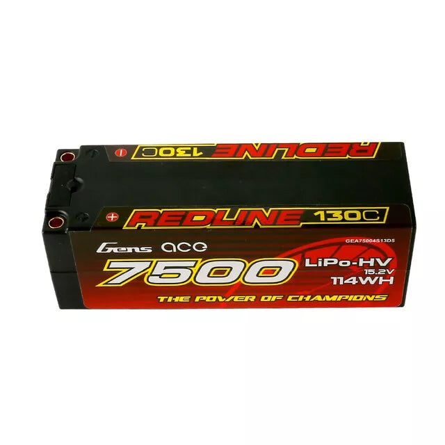 Gens Ace 7500mAh 130C 15.2V HV Lipo Battery 4S HardCase For 1/8 Racing Car Buggy