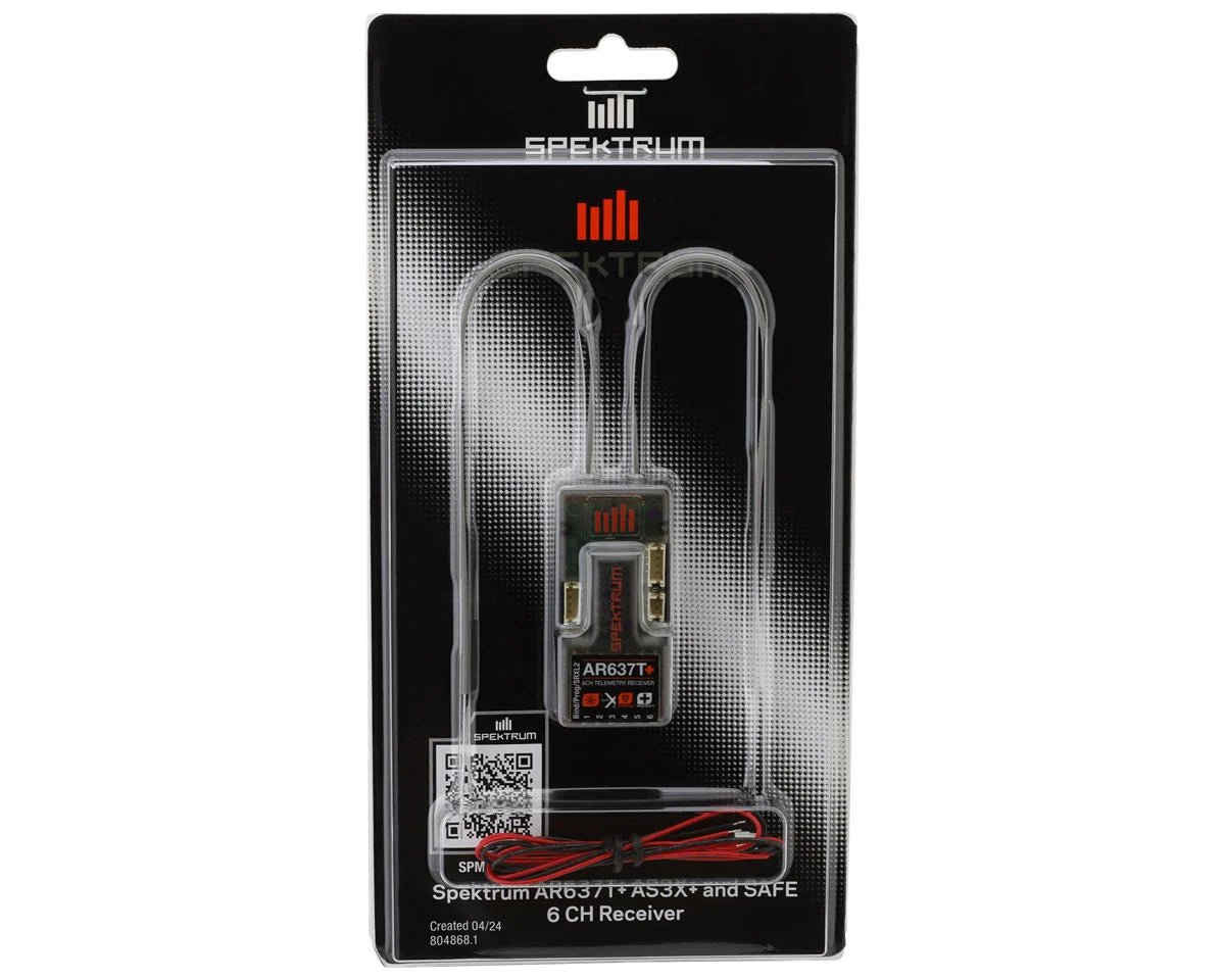 Spektrum RC AR637T+ 6-Channel DSMX Aircraft Telemetry Receiver w/AS3X+ & SAFE