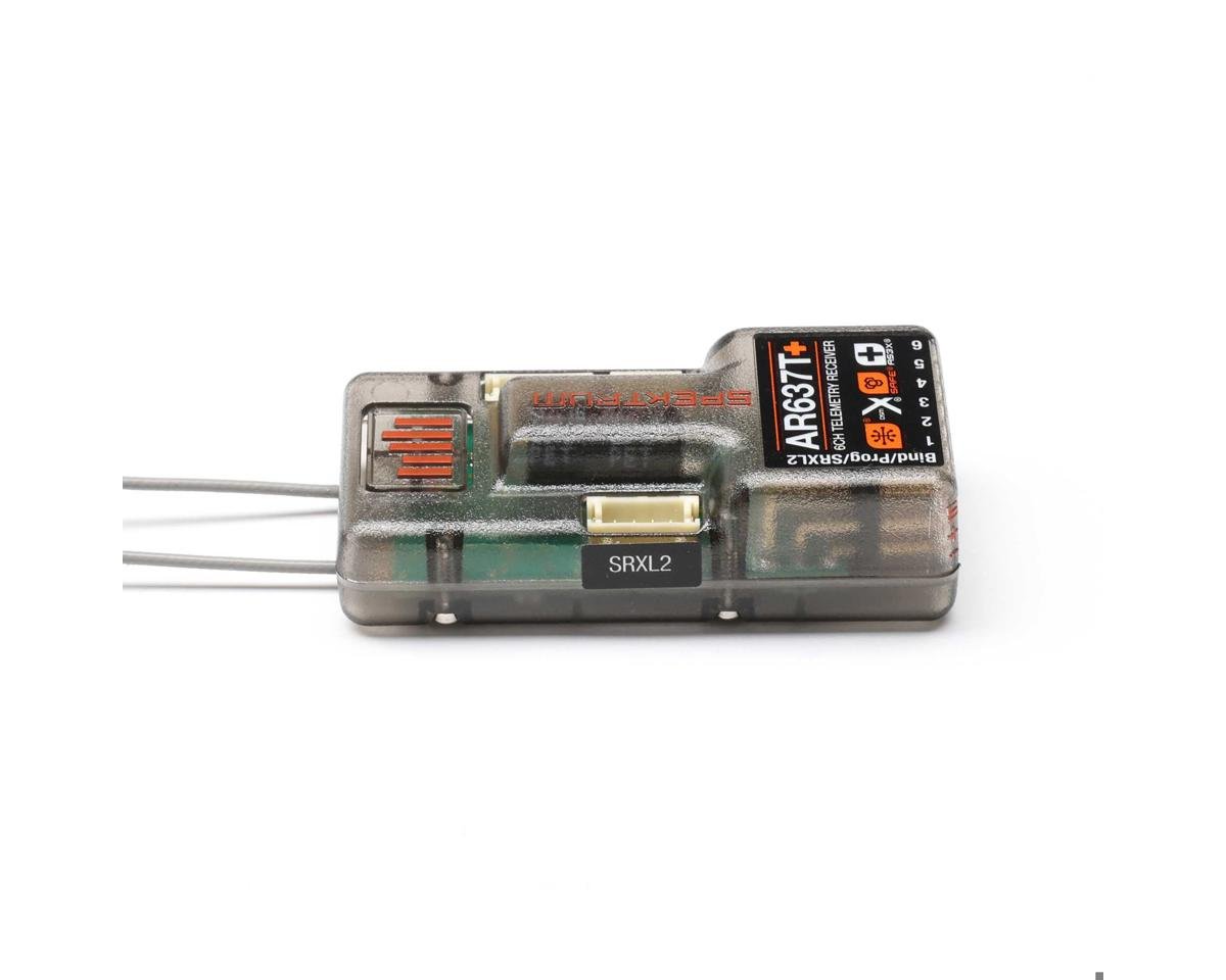 Spektrum RC AR637T+ 6-Channel DSMX Aircraft Telemetry Receiver w/AS3X+ & SAFE