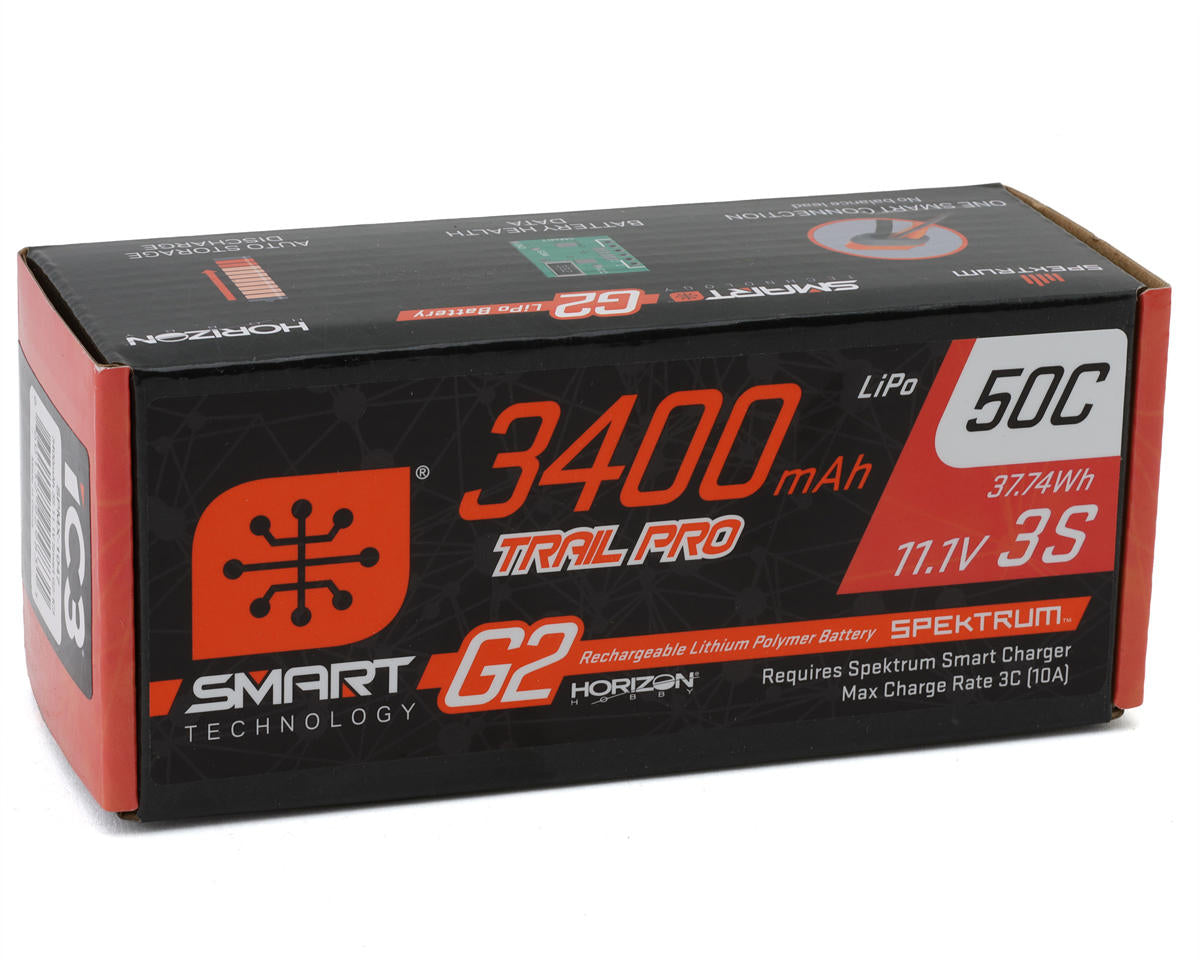 Spektrum RC 3S Smart G2 Trail Pro LiPo 50C Battery Pack (11.1V/3400mAh) w/IC3 Connector