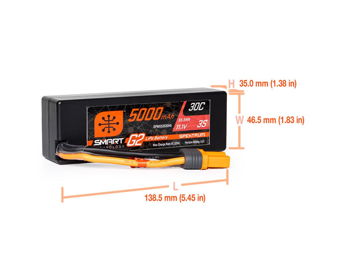 Spektrum RC 3S Smart G2 LiPo 30C Battery Pack (11.1V/5000mAh) w/IC5 Connector