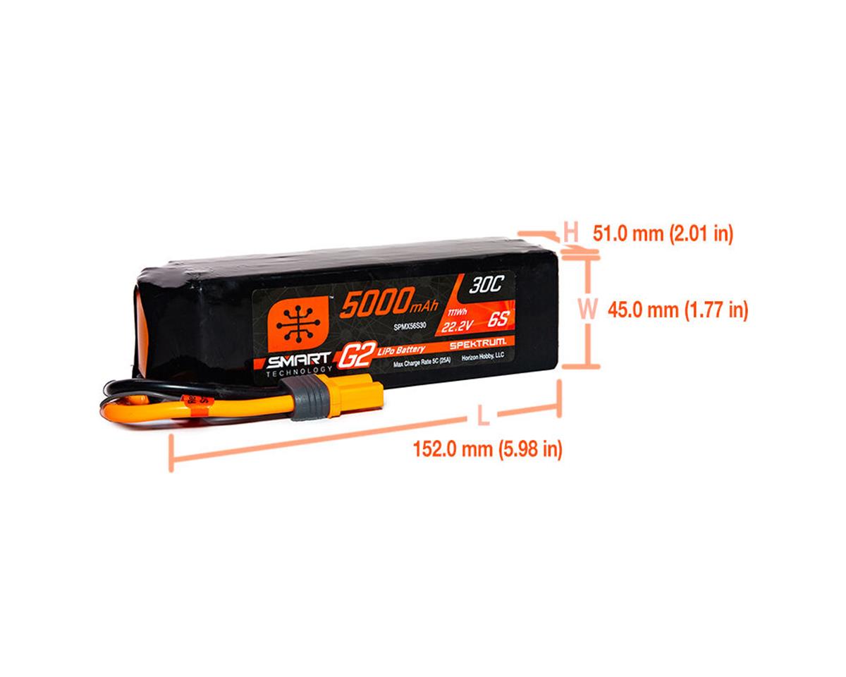 Spektrum RC 6S Smart G2 LiPo 30C Battery Pack (22.2V/5000mAh) w/IC5 Connector
