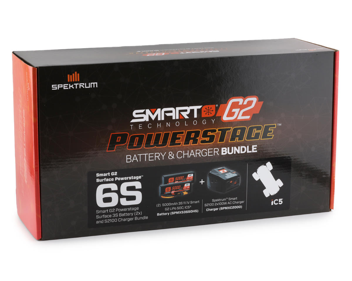 Spektrum RC Smart G2 PowerStage 6S Bundle w/Two 3S Smart LiPo Batteries (5000mAh)