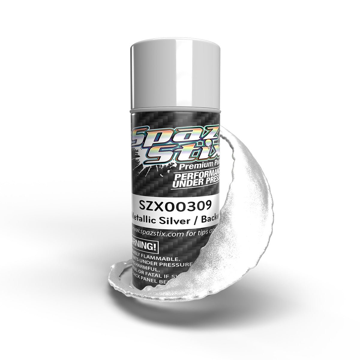 Spaz Stix 00309 Silver Metallic (Color or Candy Backer) Aerosol Paint